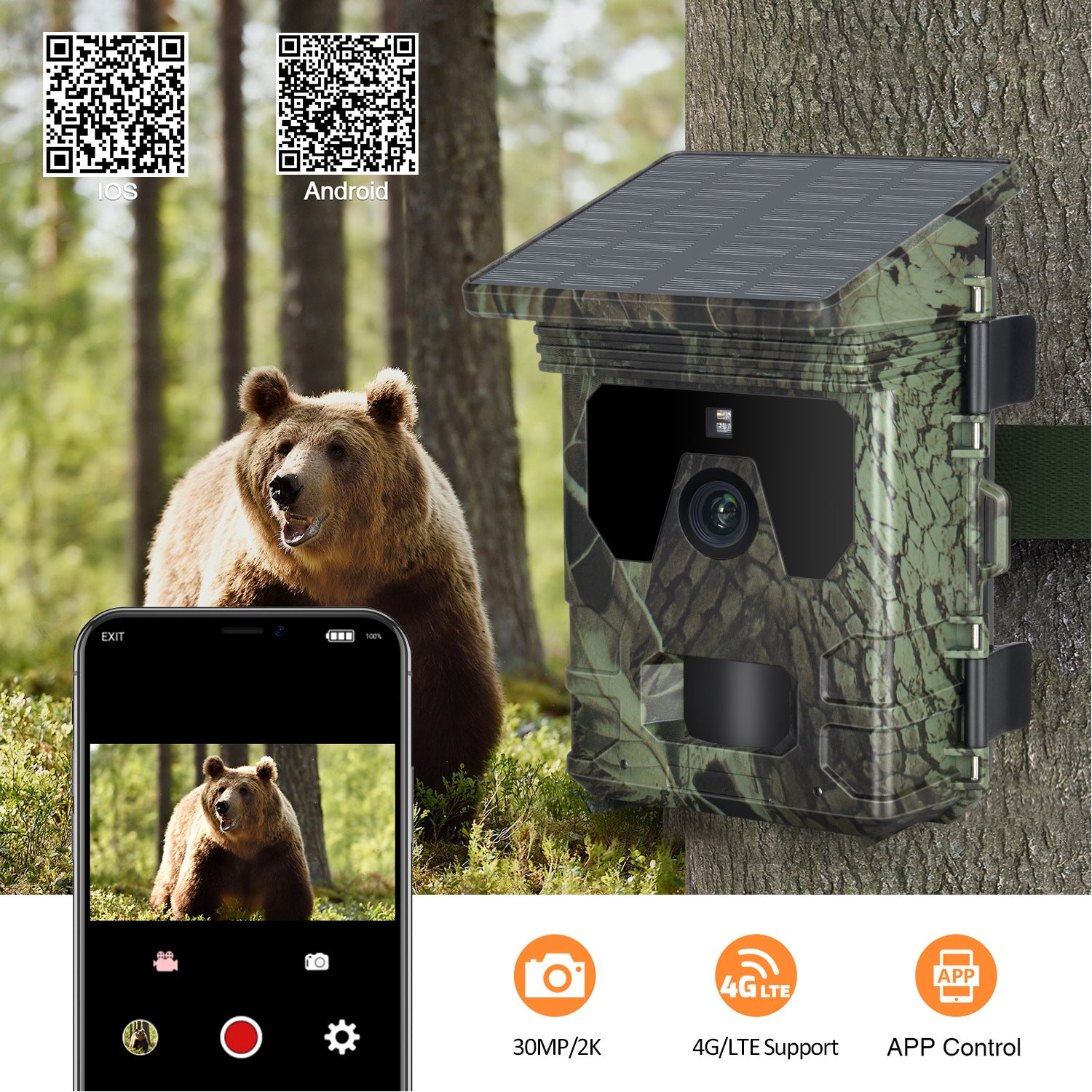 2K30MP MMS version 4G hunting camera HC-600Pro with APP support FTP email camera wild protection