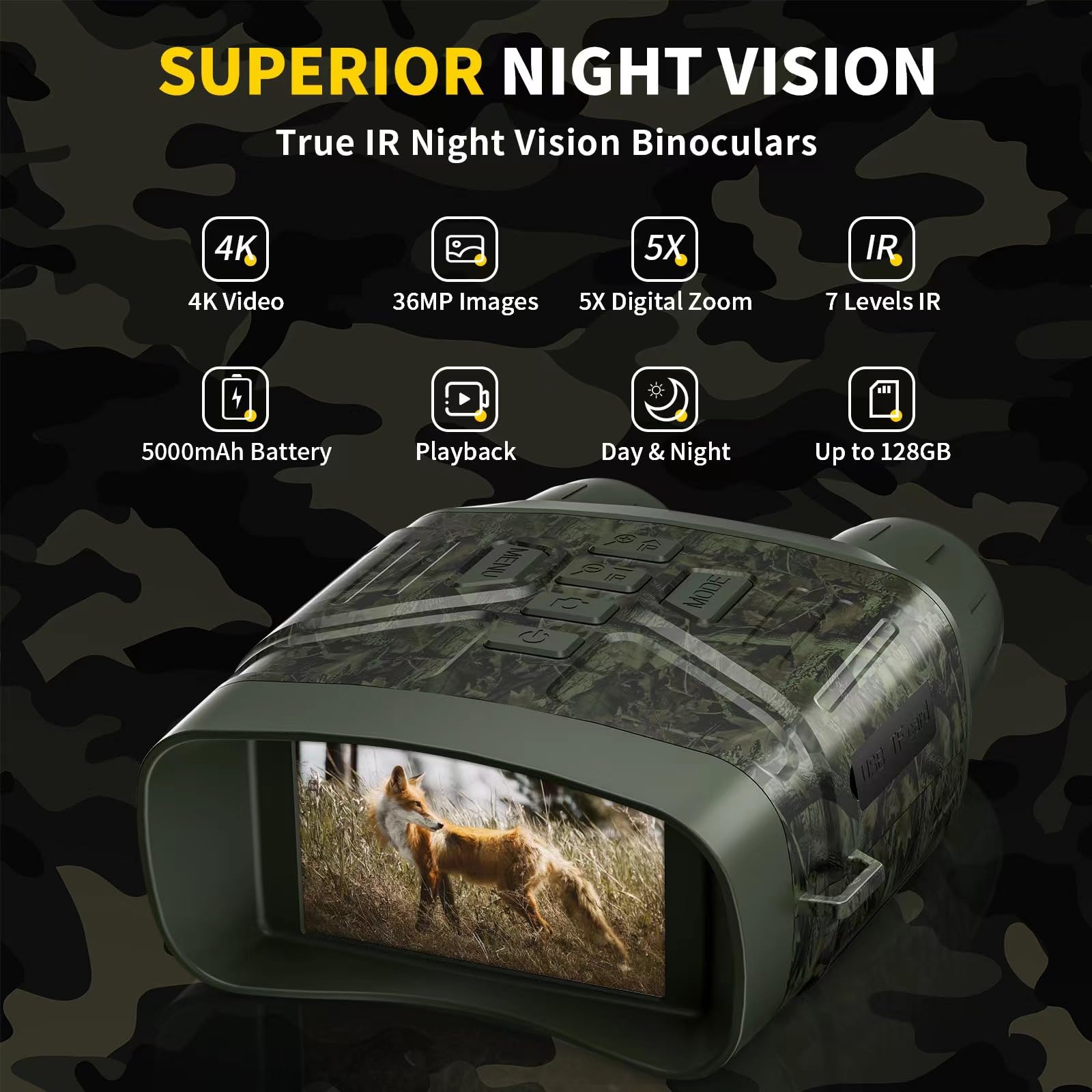 4K Night Vision Goggles, Camouflage